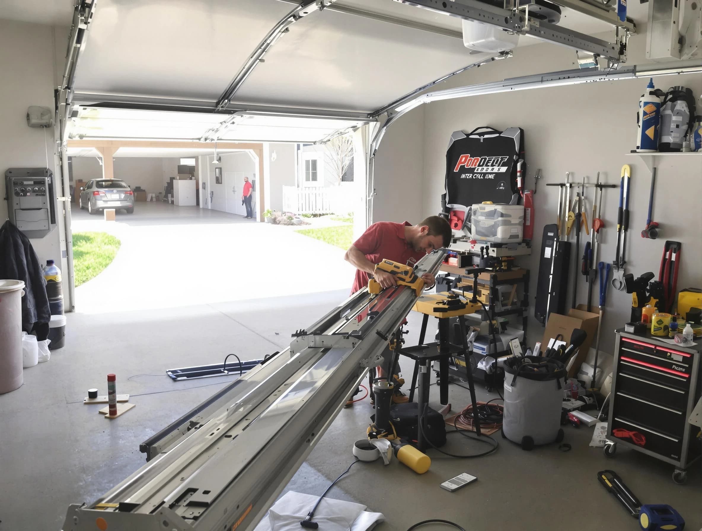 Chattahoochee Hills Garage Door Repair expert performing track repair in Chattahoochee Hills