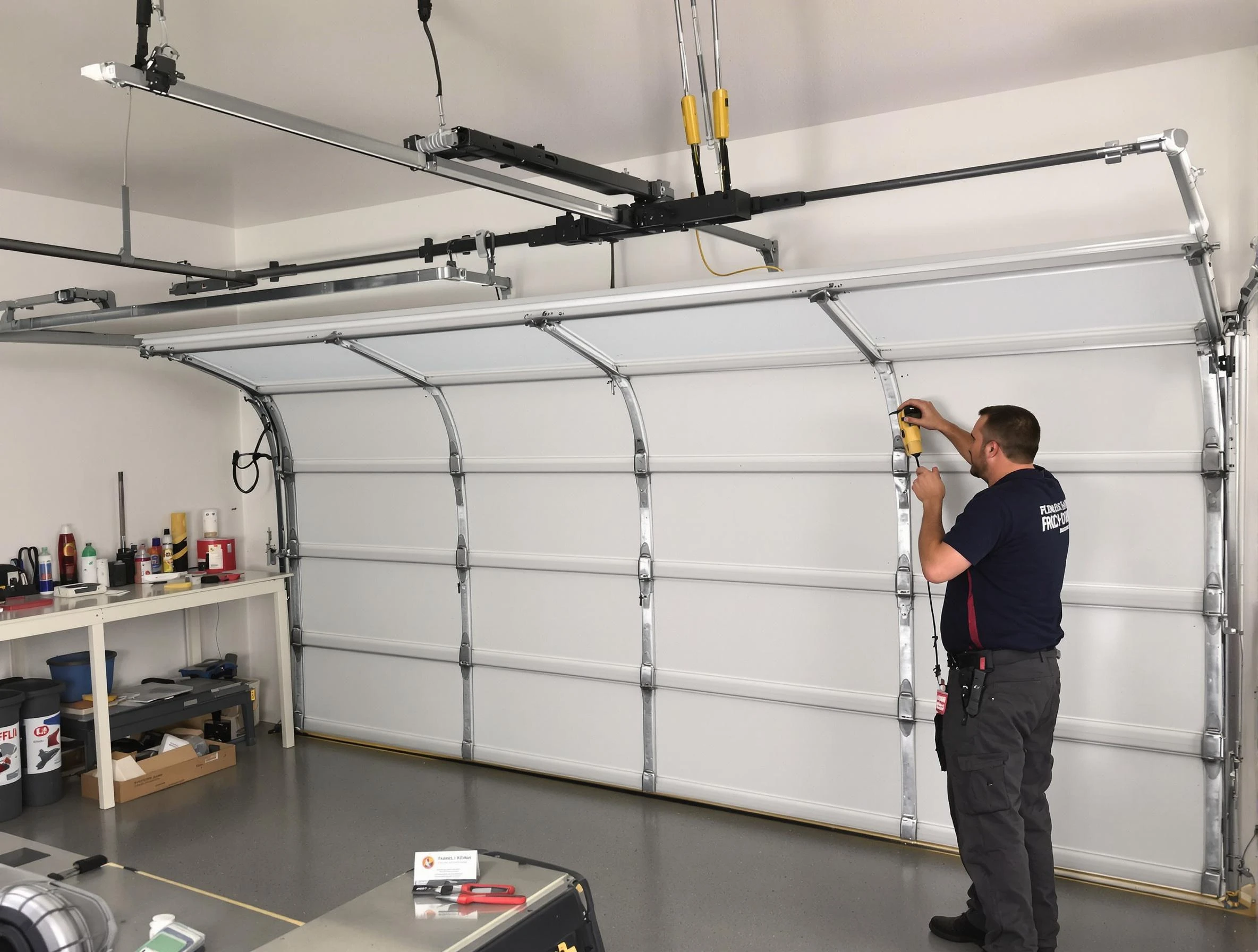 Chattahoochee Hills Garage Door Repair certified technician performing overhead door system repair in Chattahoochee Hills